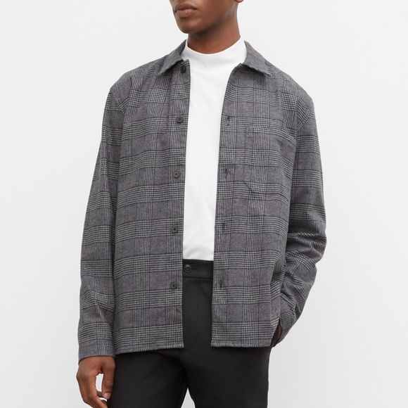 Long Sleeve Moleskin Plaid Overshirt - New With Tags - NEVER WORN - Black Base - Picture 3 of 5